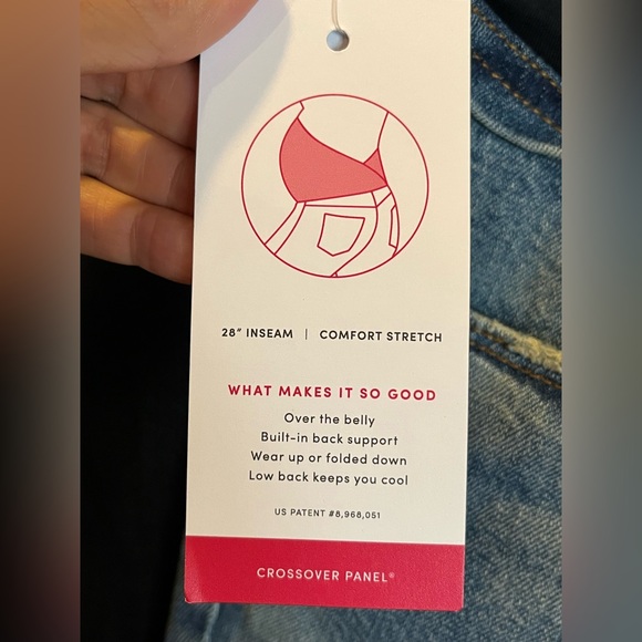 Isabel Maternity cropped jeans. Full belly panel, raw hem cuffs, distressed. 12 - Picture 5 of 13